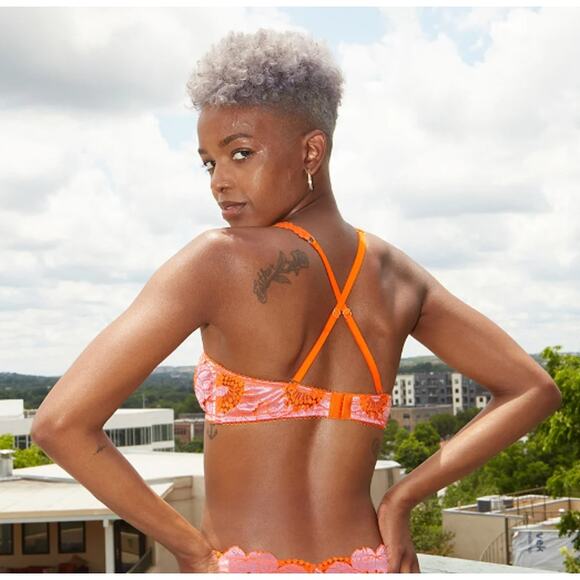 Savage X Fenty Perfect Poppy Lace Bralette Seashell Purple Women's Size Large - Picture 7 of 7